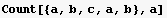 Count[{a, b, c, a, b}, a]