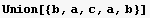 Union[{b, a, c, a, b}]