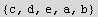 {c, d, e, a, b}