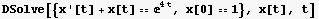 DSolve[{x '[t] + x[t] ^(4 t), x[0] 1}, x[t], t]