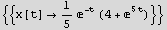 {{x[t] 1/5 ^(-t) (4 + ^(5 t))}}