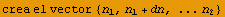 crea el vector {n_1, n_1 + dn, ... n_2}