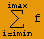 Underoverscript[∑, i = imin, arg3] f