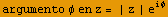 argumento ϕ en z = | z | e^iϕ