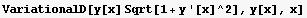 VariationalD[y[x] Sqrt[1 + y '[x]^2], y[x], x]