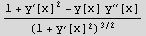 (1 + y^′[x]^2 - y[x] y^′′[x])/(1 + y^′[x]^2)^(3/2)
